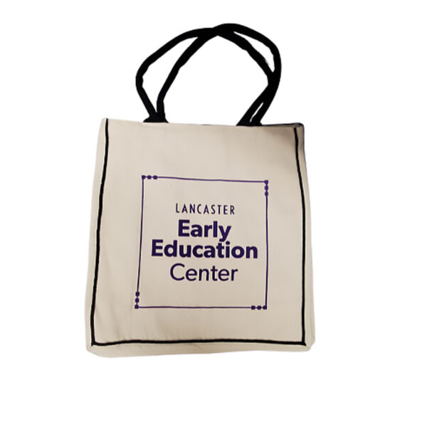 Tote bag to support Lancaster Early Education Center formerly Lancaster Day Care Center Quality early care & education since 1915.