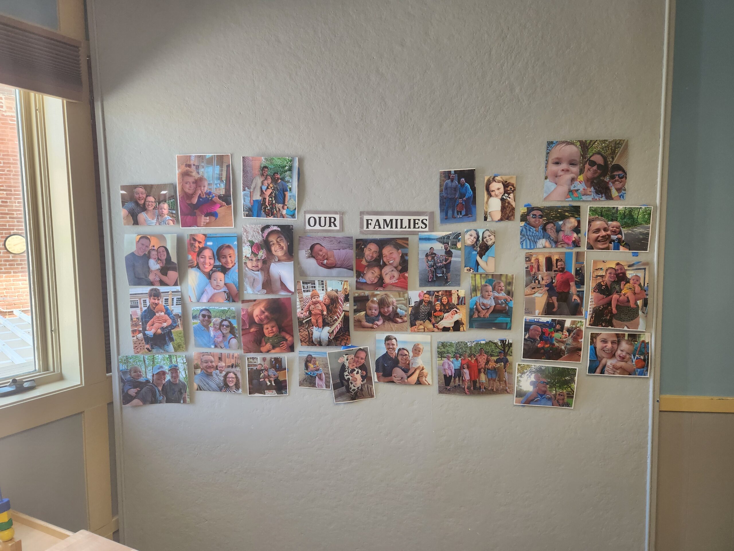 Wall of family preschool photos